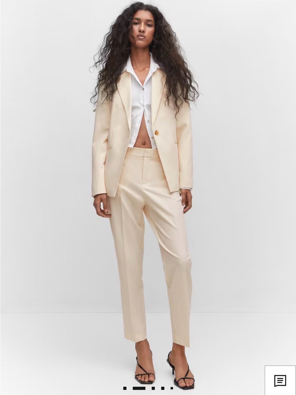 Mango Cream Single-Button Women's Blazer and pants set